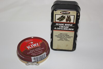 KIWI Brown Leather Renews & Protects Shoe Polish 1-1/8oz  Added Travel Cirage