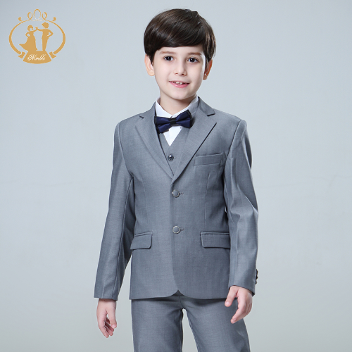 Spring Formal Kids Boy Wedding Suit Children Party Costume Coat Vest Pants 3Pcs - Picture 13 of 18