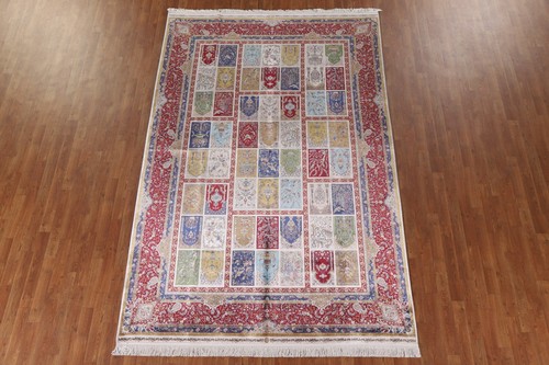 Silk Top Quality 6x10 ft. Garden Design Traditional Turkish Living Room Rug - Picture 2 of 12