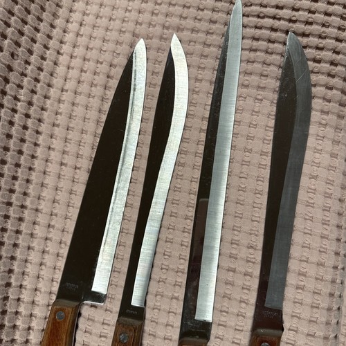 Lot Of 4 Vtg Interpur Stainless Steel Kitchen Knives With Wood Handles Japan - Picture 3 of 7