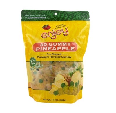 🍍 3D GUMMY PINEAPPLE Soft Candy XD ~40Ct Fun Packs Gummies 11.3oz