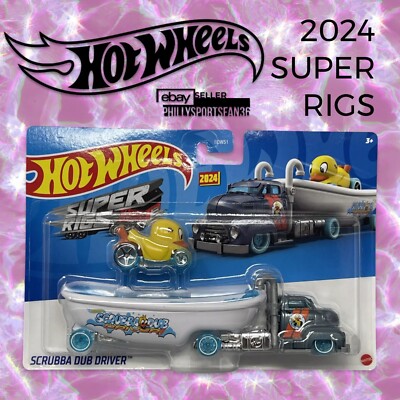 SCRUBBA DUB DRIVER  ホットウィール 🐥2024 Hot Wheels Duck N Roll Scrubba Dub Driver Super Rigs