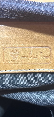MCM Monogram Leather And Nylon Shoulder Large Bag Tote Purse 15 Wide X 11 Tall - Picture 6 of 10