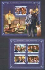 FD1446 2017 CHAD THOMAS EDISON & NIKOLA TESLA SCIENTISTS #3276-79+BL756 MNH