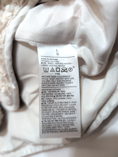 Old Navy Ivory Cream Sherpa Jacket Button Up Women’s Size Large - Picture 8 of 8