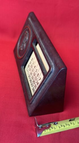 Antique Vintage Desk Top Calendar Brass/Bronze Art Deco Name Plate - Picture 3 of 6
