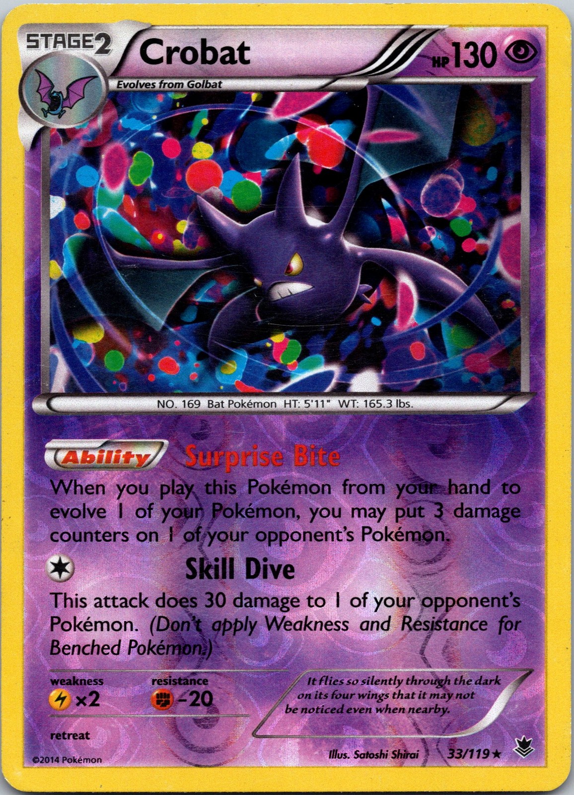 Crobat 33/119 XY - Phantom Forces Reverse Holo LP Pokemon TCG