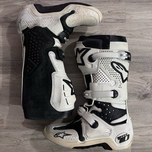 Alpinestars Tech 10 Boots White Size 12 Motor Cross Off Road