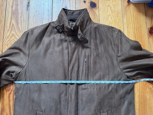 Bugatti Men's Faux Suede Quilted Jacket Overcoat | Size 42R | Brown | Coat - Picture 17 of 24