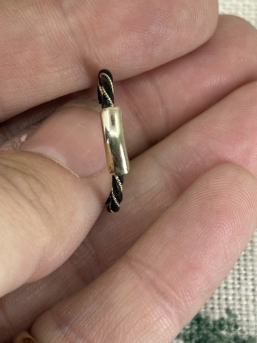 VINTAGE elephant hair gold band ring size O - Picture 3 of 10