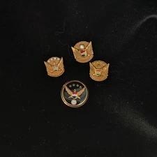 Vintage Lot United Airlines Service Anniversary 3 Pins Tie Tack 10k Gold Diamond