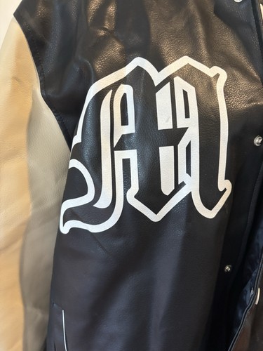 Members Only The Godfather Faux Leather Bomber Varsity Jacket Men’s Large New - Picture 3 of 12