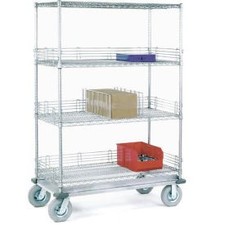 Nexel Chrome Wire Shelf Truck 36x24x81 1600 Pound Capacity