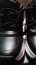 DKNY Black White Solid Lace Up Low Top Athletic Sneakers Casual Shoes