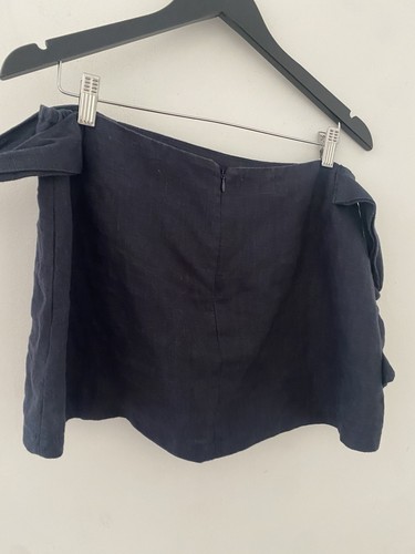 SIR. Kobi Navy Blue Linen Off Shoulder Tie Sleeve Top Size 2 M AU10 / US 6 - Bild 8 von 13