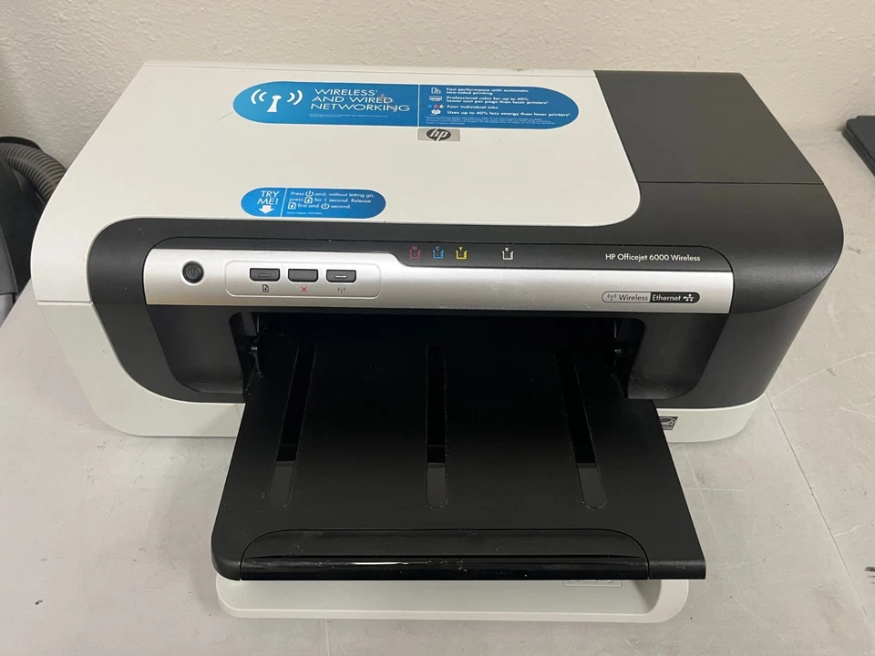 HP OfficeJet Pro 6000 Wireless Color Printer w/ Cords & Extras - Image 3 of 4