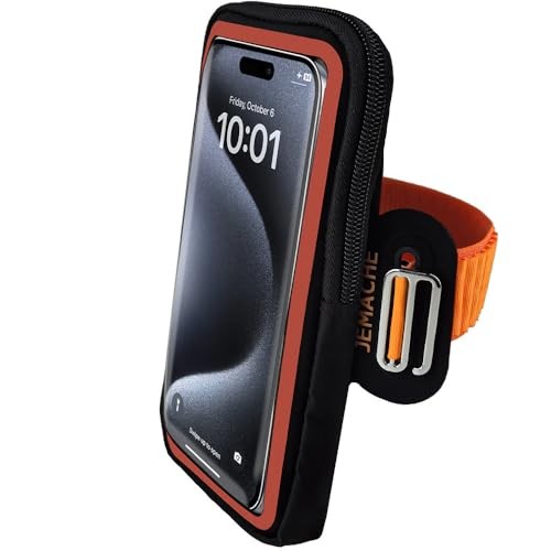 Cell Phone Running Armband for iPhone 16 Pro Max, 16 15 14 13 12 11 L Orange - 第 6/7 張圖片