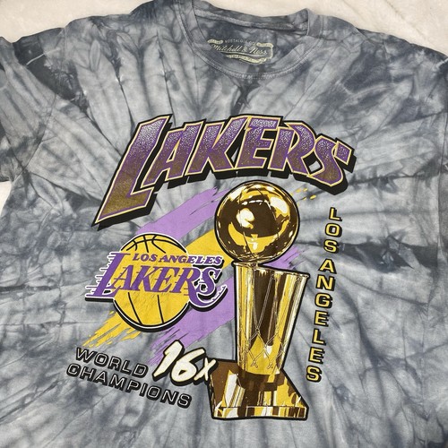 Los Angeles Lakers Mitchell & Ness Tie Dye Shirt 17x World Champions LARGE