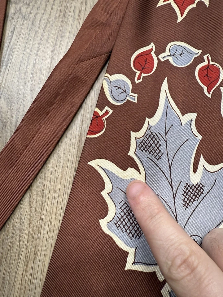 50-е винтажные листья MCM ар-деко качели галстук рокабилли атомное искусство многоцветные осень - Изображение 3 из 4