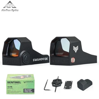 SWAMPFOX Sentinel Red/Green DOT Sight Auto/Manual Brightness Adjust RMSc 3 MOA