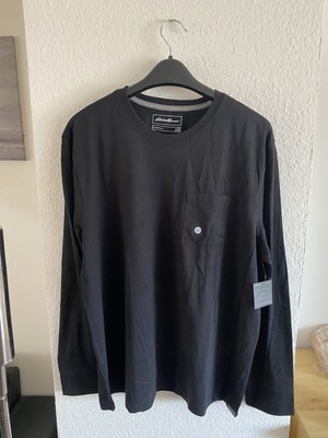 Herren Bluse T-Shirt XL Langarm Eddie Bauer Schwarz 