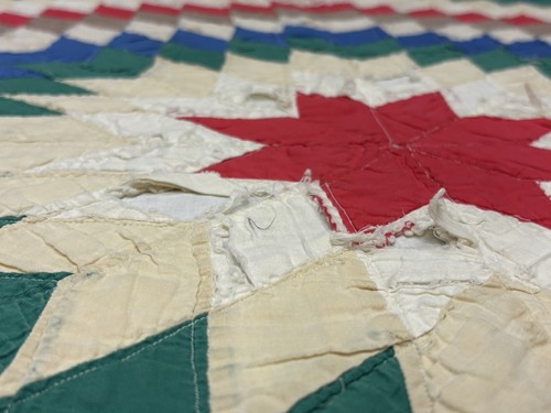 AMAZING! Antique Lone Star / Star Of Bethlehem Quilt 87” x 76” Patriotic America - Picture 13 of 23
