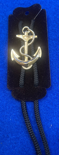 NUEVO NOS, Collar Corbata Bolo Ancla Barco Velero Tono Dorado Marina Náutica USN - Imagen 3 de 9