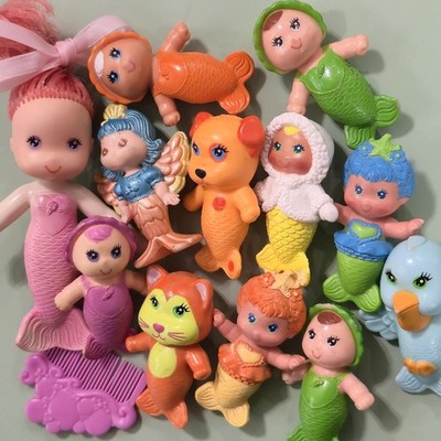 Vintage Kenner Sea Wees Lot 12 Figures 1982 Mermaid Babies Sea Wees Doll Comb
