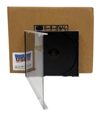 USDISC CD Jewel Cases Standard 10.4mm Heavyweight 90g, Single 1 Disc (Black) Lot