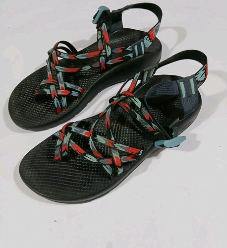 Chaco ZX2 Classic Sandals Size 11 Black Blue Aztec Hike Water Active Buckle - Picture 4 of 8