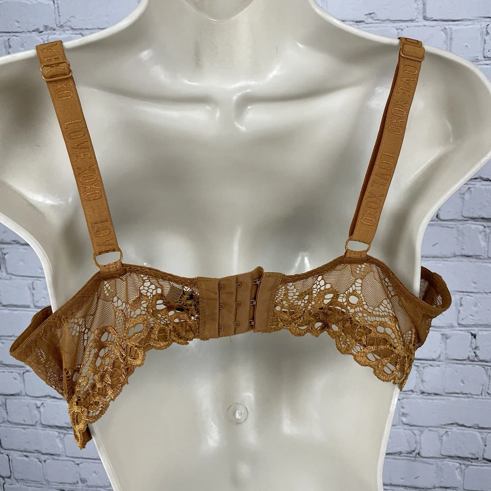 XOXO оранжевый кружева сетки пуш-ап с подкладкой на косточках широкие ремни бюстгальтер размер 38D - Изображение 2 из 4