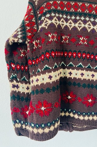 Ralph Lauren Exclusive Hand Knit Vintage Southwestern Open Cardigan Wool Sz M - Picture 9 of 23