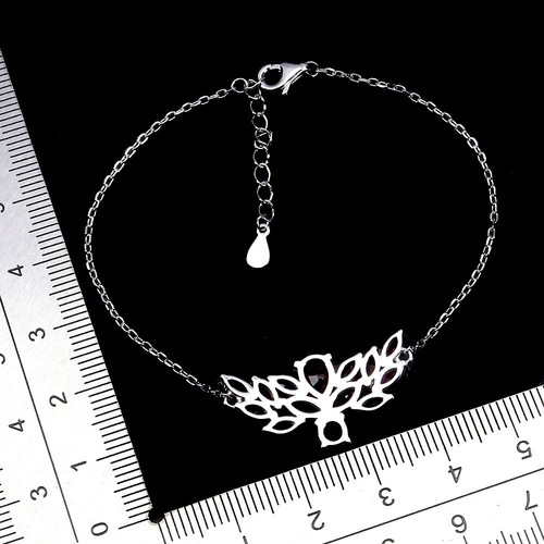 925 Sterling Silver Bracelet Pear Ruby 7x5mm Natural Gemstone Jewelry 6.5inches - Picture 3 of 14