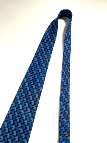 HERMES VINTAGE UNICORN HEAD TIE GREEK MYTHS HORN HORSE HIGH END FRANCE BLUE - Picture 7 of 17