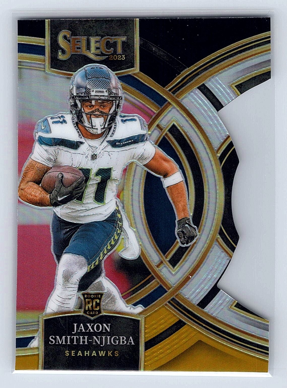 2023 Panini Select #174 Jaxon Smith-Njigba Black and Gold Prizms Die Cuts