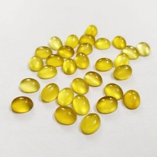 Natural Yellow Chalcedony Oval Loose Gemstone Size 4x6mm To 15x20mm