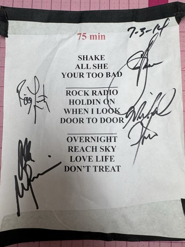 Autographed Set List From Firehouse