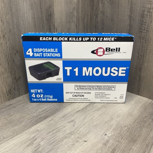 Bell T1 Mouse Pre‑Baited Disposable Bait Stations 4‑Pack • Tier‑1 • New