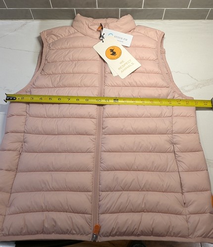NWT Save The Duck Women's Plumtech Puffer Full Zip Coat Vest Blush Pink Size XL - Picture 5 of 10