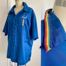 Vintage King Louie Rainbow Bowling Accessories Shirt Mens XL Bowling 70s USA