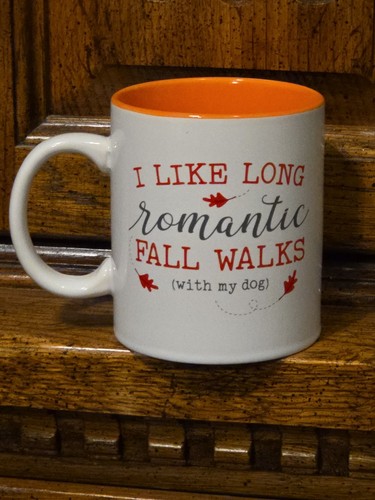 Open Road Brands Large Coffee Mug  I Like Romantic Fall Walks With My Dog.  - Picture 3 of 5