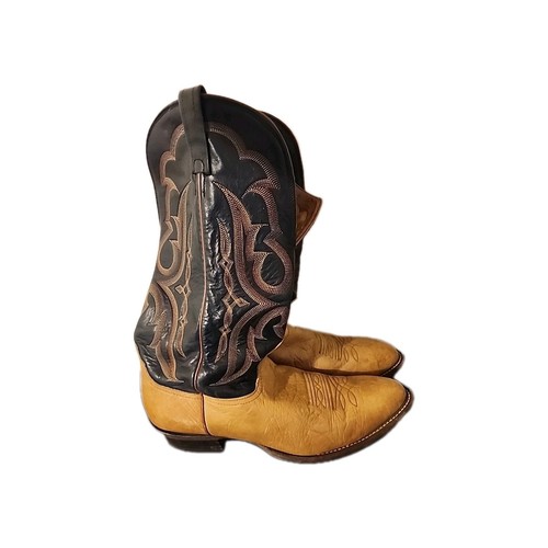Nacona Leather Boots Western Cowboy Brown/Black Men's Size 9 EE - Picture 2 of 12