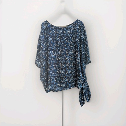 Michael Kors Oversized Blue Paisley Top Size 3XL