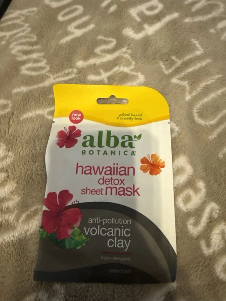 Máscara de hoja de desintoxicación hawaiana Alba Botanica arcilla volcánica anticontaminación paquete de 8 Foto 3 de 4