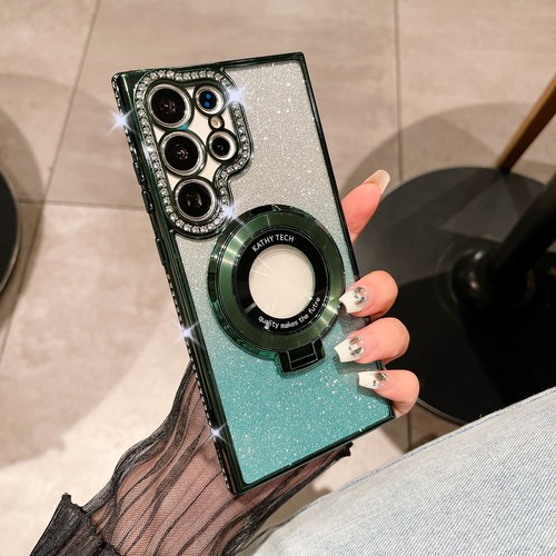 For Samsung Galaxy S25 S24 Ultra Plus S23 S22 Bling Glitter Mag Safe Ring Case - Picture 11 of 20