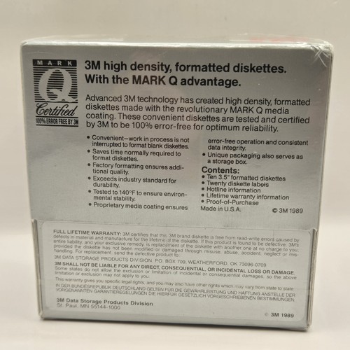 3M High Density 3.5" Diskettes 10 Pack IBM Formatted DS HD Floppy Disks NEW NOS - Picture 2 of 5