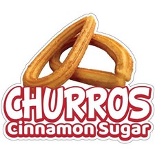 SignMission 16 in. Decal Concession Stand Food Truck Sticker - Churros Cinnam...
