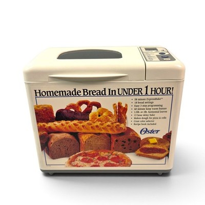 Oster ExpressBake Bread Maker 5834 White 2lb Horizontal Loaf 18 Settings 490W