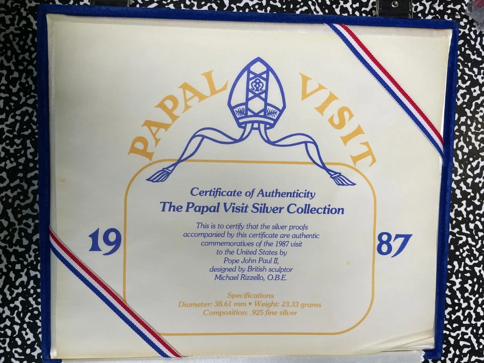 1987 U.S. Pope John Paul II Papal Visit 9x Coin Proof Set Lot#B2874 Silver! - Image 4 of 4