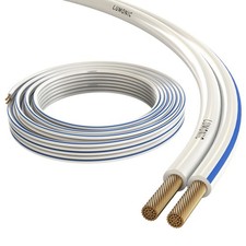 25m Cavi per altoparlanti 2x 0,5mm² Bianco CCA Cavo per diffusori HiFi Linea aud